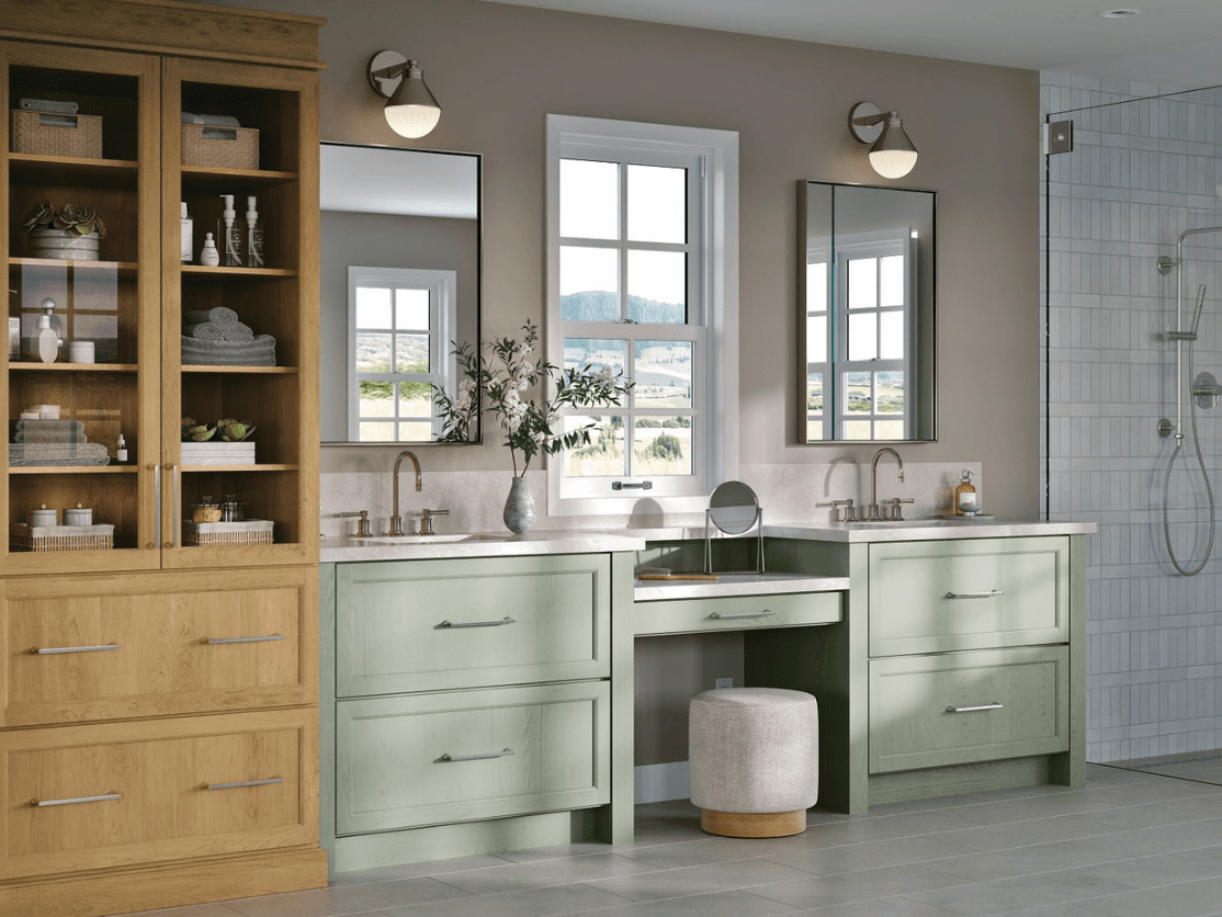 Bathroom vanity in all styles from Lumberjack's Kitchens and Baths in Akron OH .