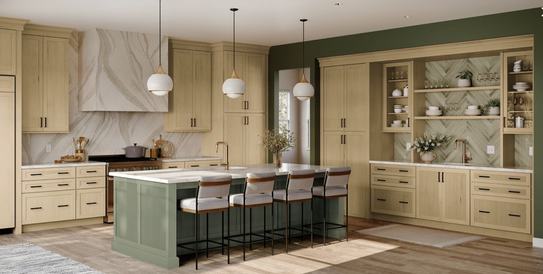 Trends in kitchen cabinet colors. See kitchen ideas at Lumberjack's Kitchens and Baths