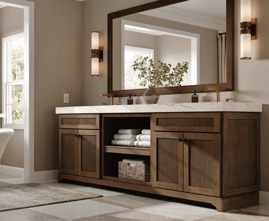 Double sink vanities by Lumberjack's Kitchens and Baths